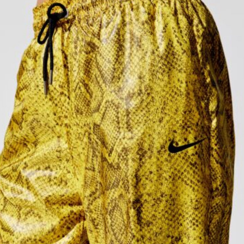 Nike Yellow Snake/Python Nylon Joggers
